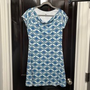 Title Nine Blue Green White Cap Sleeve Dress Small S